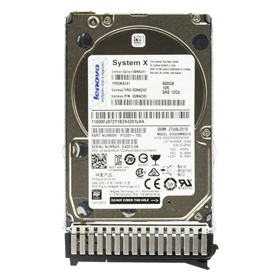 Жёсткий диск IBM / Lenovo 600GB 10K SAS 12Gb/s 2.5" SFF Enterprise HDD 00NA242 S — фото лота 1