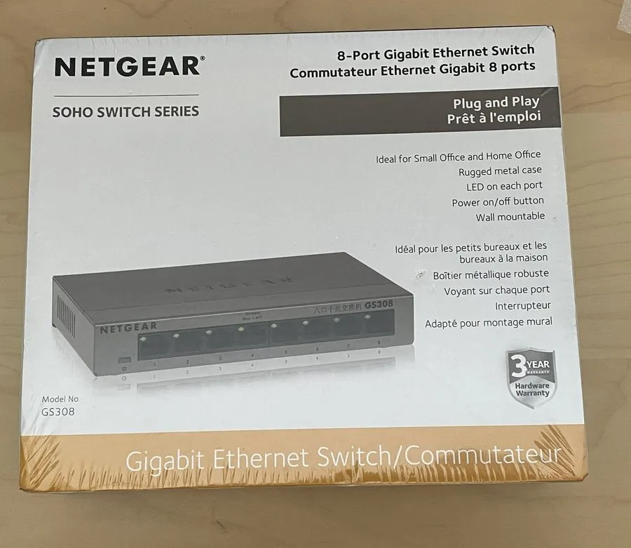 Коммутатор NETGEAR GS308 8-Port Gigabit Ethernet Unmanaged Switch Desktop Wall M