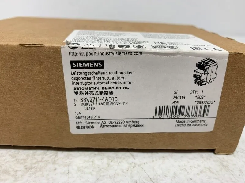 Автоматический выключатель Siemens 3RV2711-4AD10 Motor Protection Circuit Breake