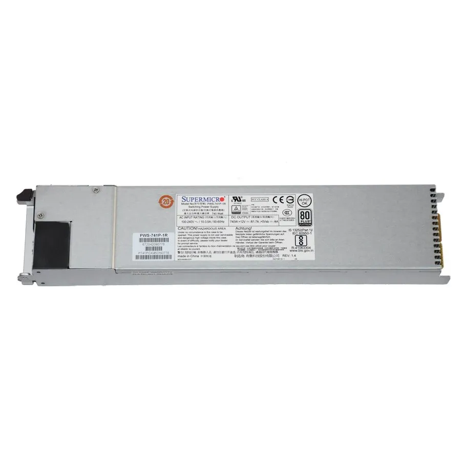 Блок питания Supermicro 740W 80-Plus Platinum 1U Server Switching Power Supply P — фото лота 2