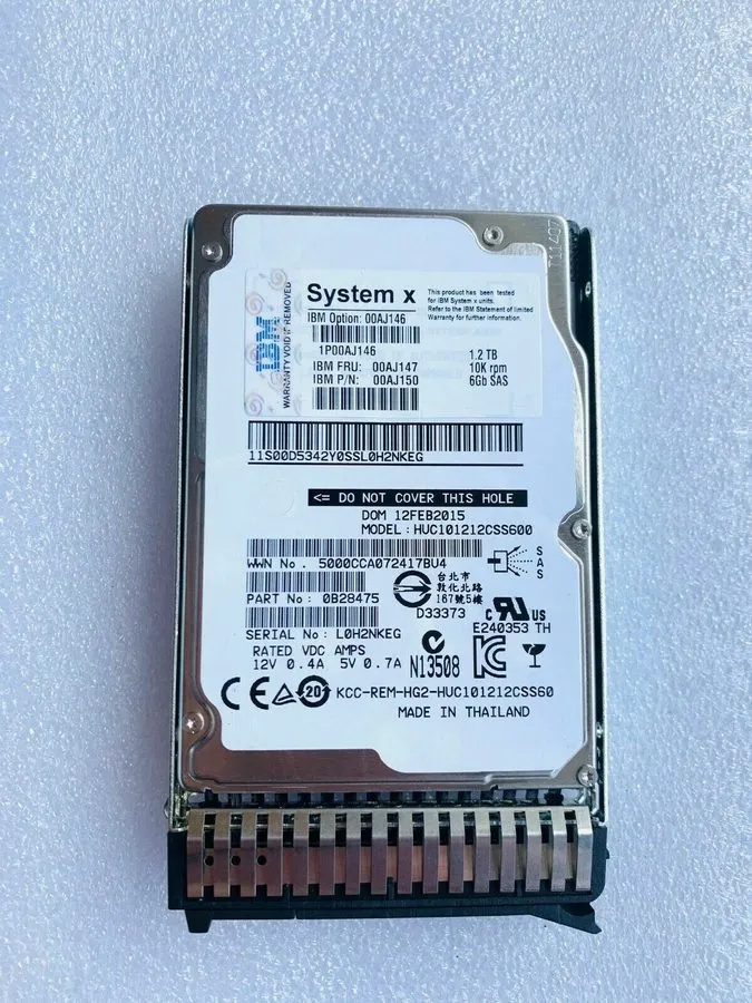 Жёсткий диск LENOVO 1.2TB 10K 6G 2.5INCH G3HS SAS HDD 00AJ146 WIPED