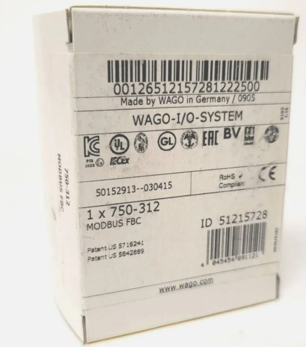 Шлюз полевой шины WAGO 750-312 MODBUS RS485 FIELDBUS COUPLER PLC MODULE
