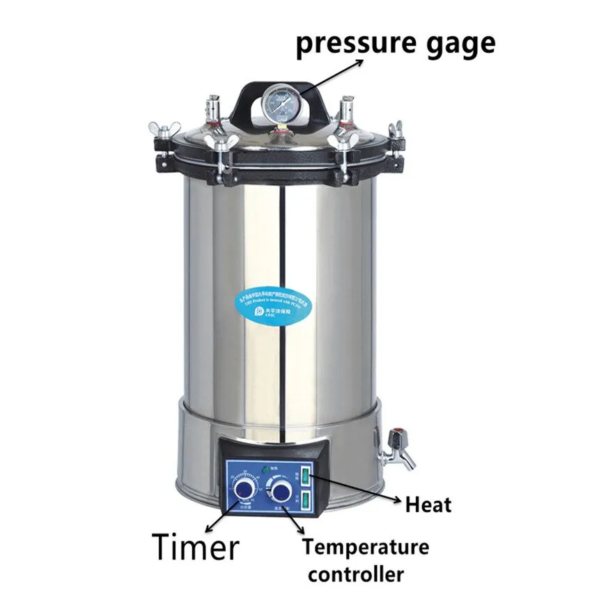 Стерилизатор 18L/24L Dental Autoclave Steam Sterilizer Auto Medical Sterilizatio