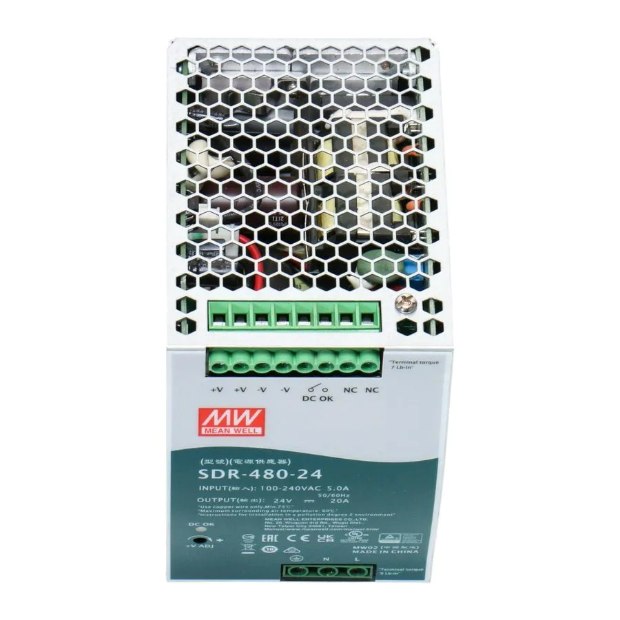 Блок питания MEAN WELL SDR-480-24 DIN Rail Power Supply 24V 20A 480W 100-240VAC