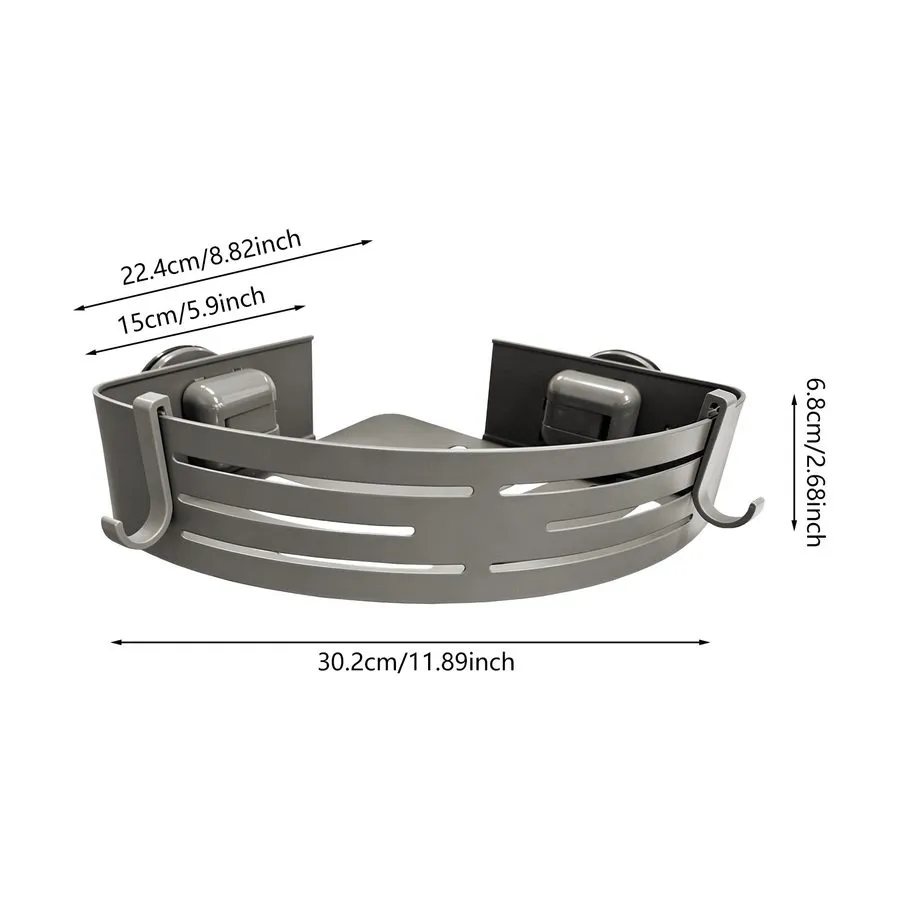 Вакуумная присоска 2-Tier Bathroom Corner Shelf, Suction Cup Shower Storage Rack — фото лота 2