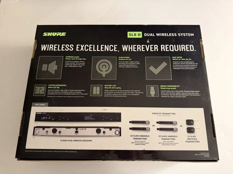 Радиосистема Shure SLXD4D/SLX-D Dual Channel Digital Wireless Microphone System  — фото лота 1