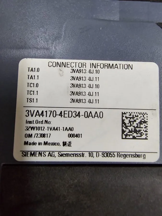 Автоматический выключатель Siemens 3VA4170-4ED34-0AA0 Circuit Breaker 3P/70A /48