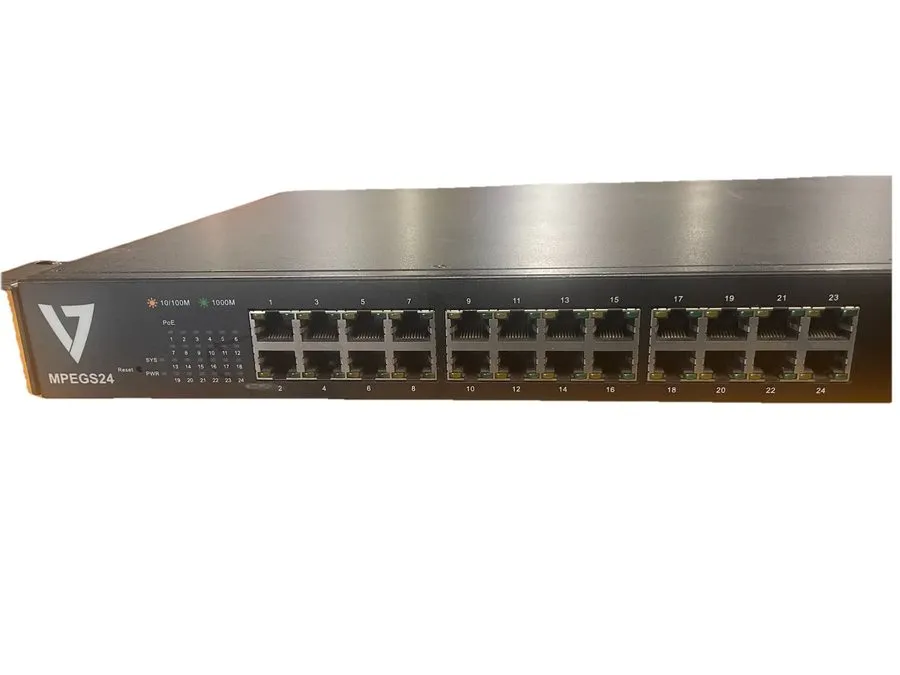 Коммутатор V7 MPEGS24 24 Port + 4 SFP Smart PoE Switch — фото лота 1