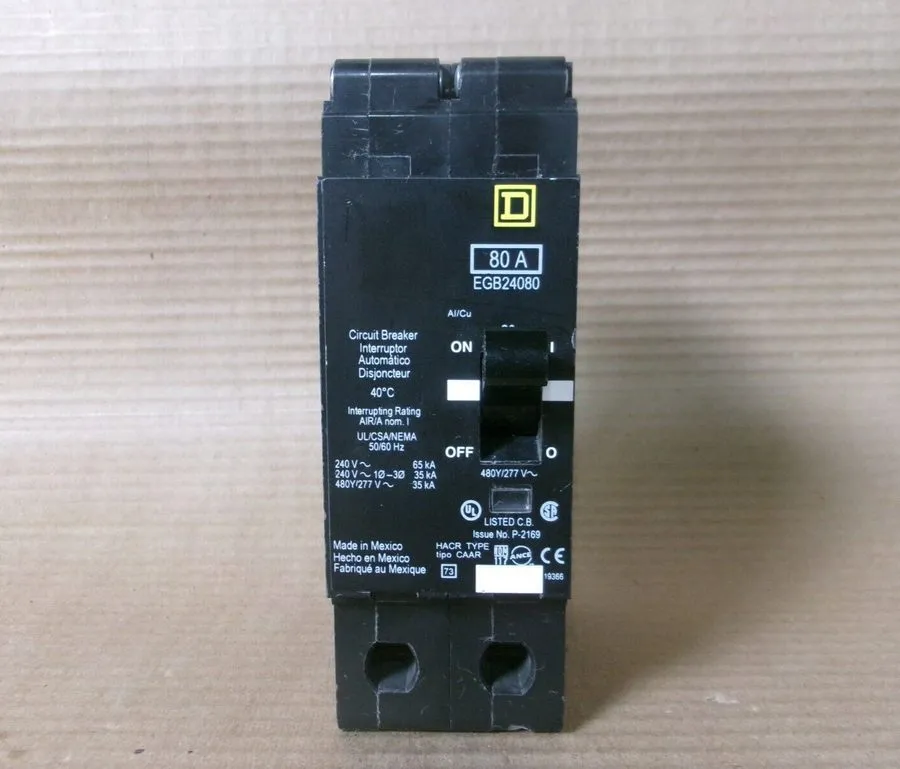 Автоматический выключатель Square D EGB EGB24080 2 Pole 80 Amp 480V Circuit Brea