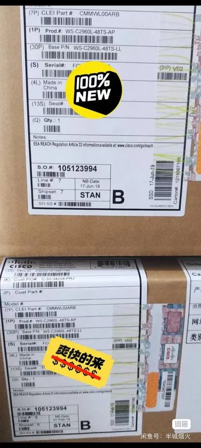 Коммутатор 1PC Cisco WS-C2960L-48TS-AP Switch WS-C2960L-48TS-LL DHL Expedited Sh