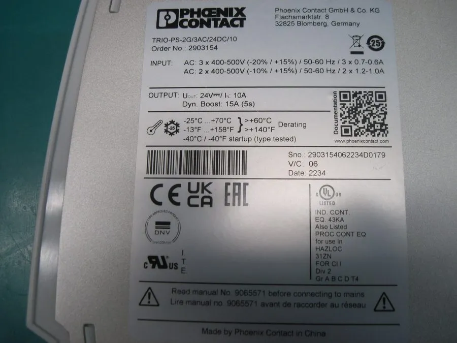 Блок питания Phoenix Contact 2903154 Trio-Ps-2g/3ac/24dc/10 DIN Rail Power Suppl