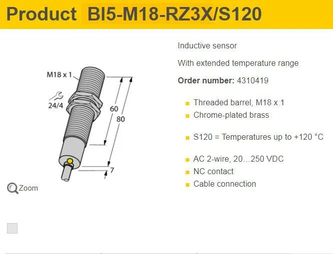 Датчик приближения Turck BI5-M18-RZ3X Proximity Sensor