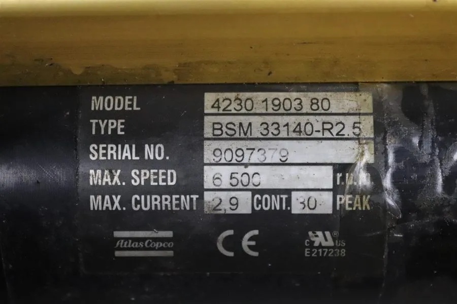 Электродвигатель Atlas Copco model 4230.1903.80 BSM 33140-R2.5 nutrunner motor — фото лота 1