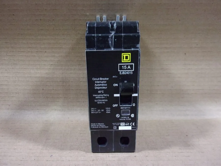 Автоматический выключатель Square D EJB EJB24015 2 Pole 15 Amp 480v Circuit Brea