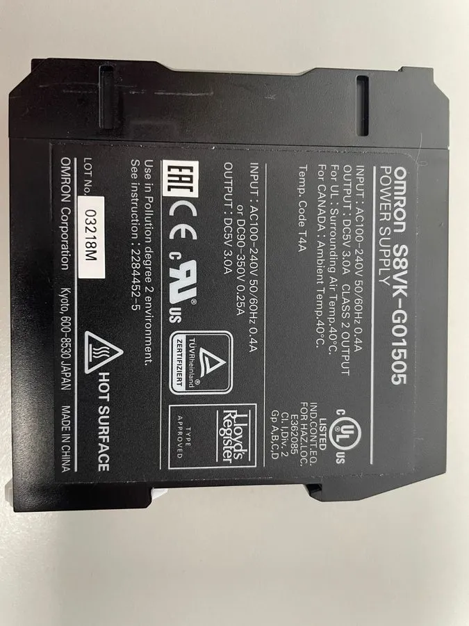 Блок питания Omron S8vk-G01505 Dc Power Supply, 100/240V Ac, 5V Dc, 15 W, 3 A, D — фото лота 1