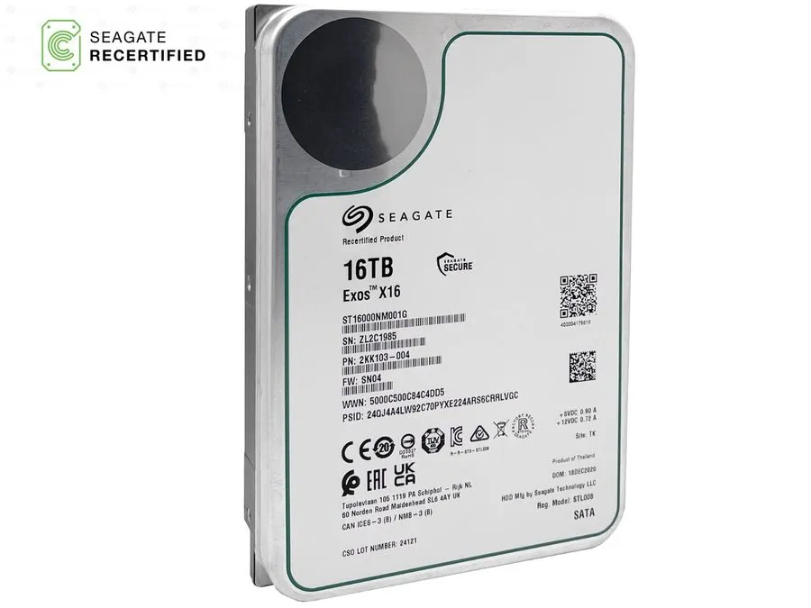 Жёсткий диск ST16000NM001G Seagate Exos X16 16TB SATA 7.2K RPM 512e 6GB/s 3.5" H — фото лота 1