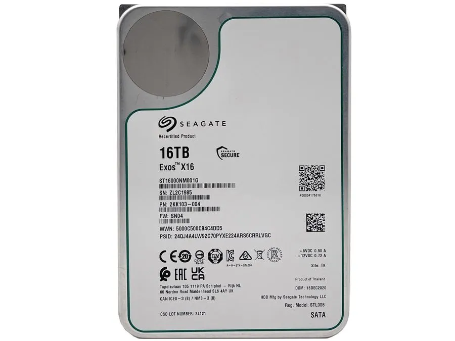 Жёсткий диск ST16000NM001G Seagate Exos X16 16TB SATA 7.2K RPM 512e 6GB/s 3.5" H — фото лота 2