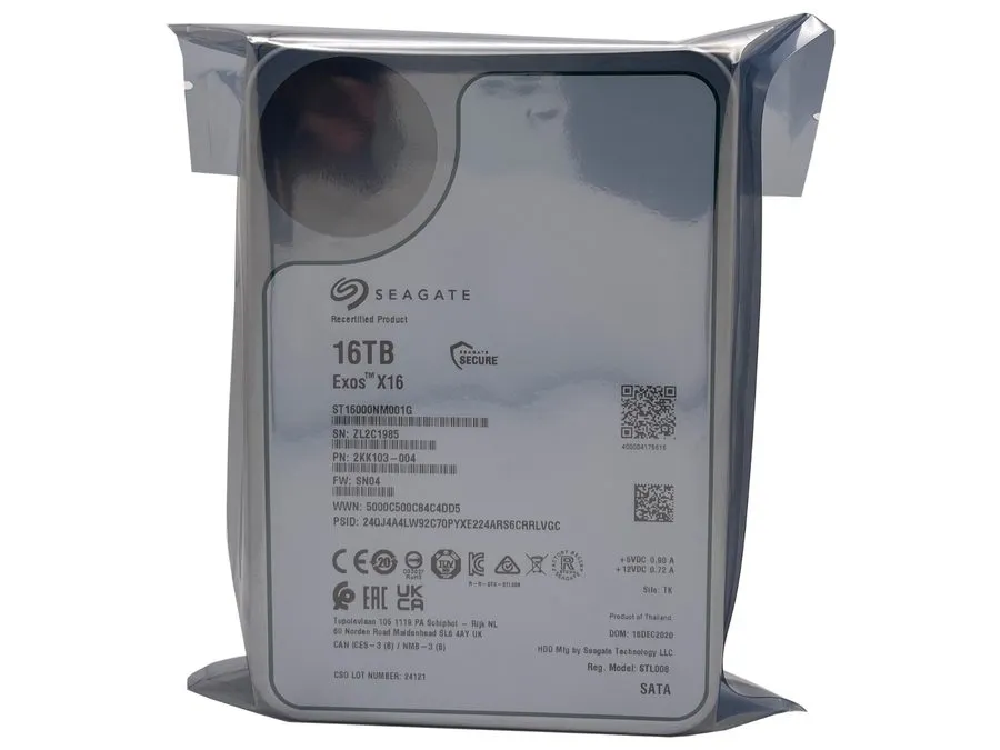 Жёсткий диск ST16000NM001G Seagate Exos X16 16TB SATA 7.2K RPM 512e 6GB/s 3.5" H — фото лота 3