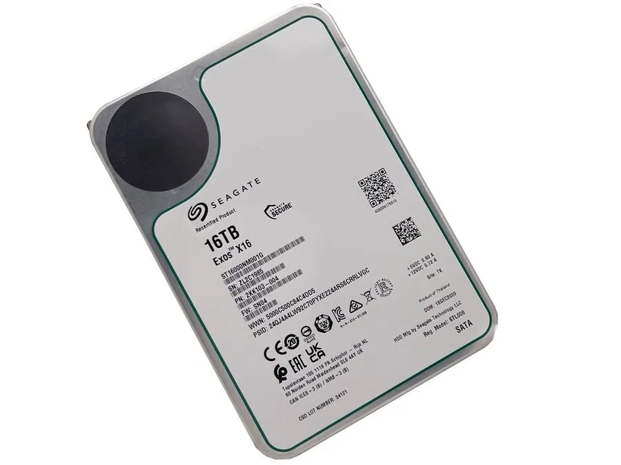 Жёсткий диск ST16000NM001G Seagate Exos X16 16TB SATA 7.2K RPM 512e 6GB/s 3.5" H — фото лота 4