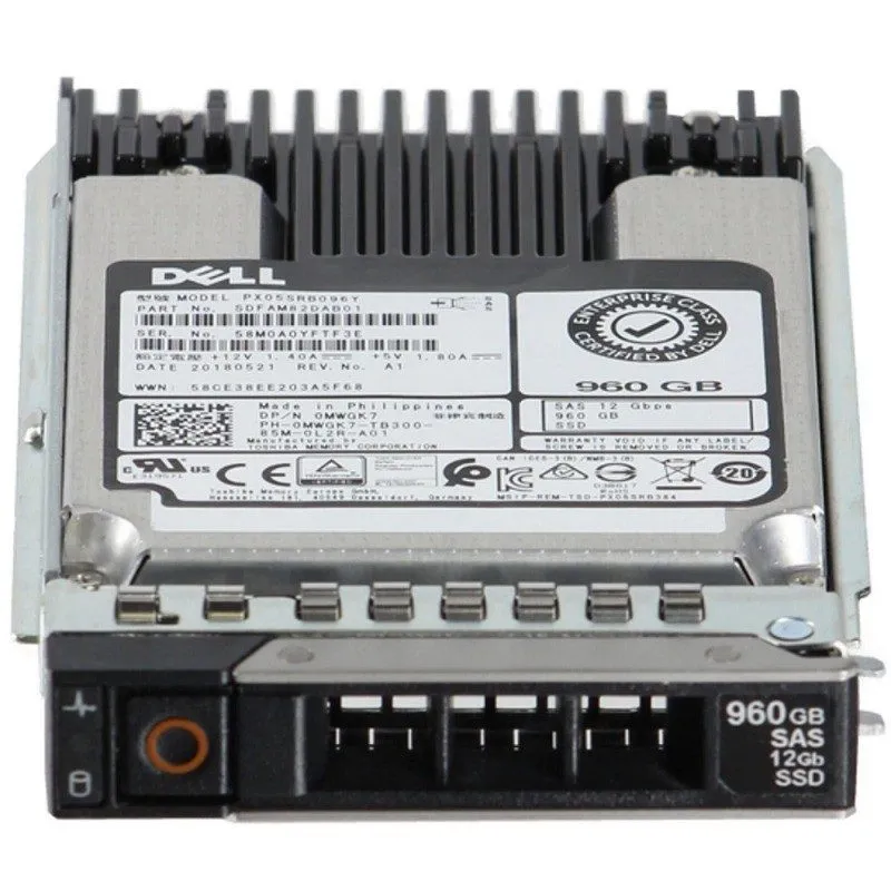 Сервер 0MWGK7 Dell PX05SRB096Y 960GB 2.5" SAS 12G PowerEdge R650 R750 Server SSD