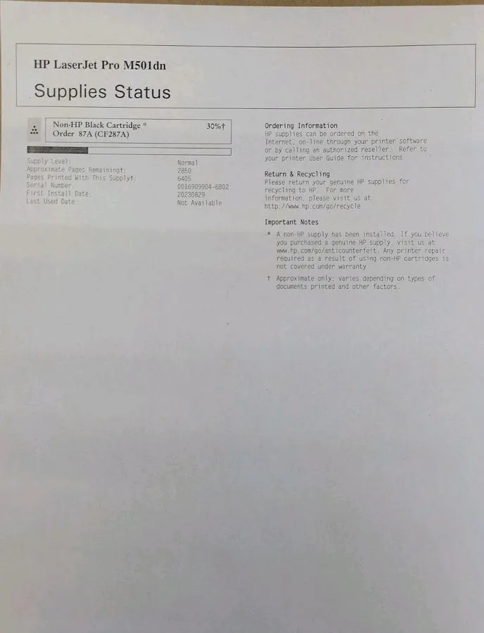 Лазерный принтер HP LaserJet Pro M501dn Mono / B&W Business Laser Printer (16k P