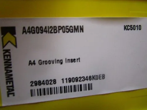 Режущий инструмент Kennametal 2984028 A4G094I2BP05GMN KC5010, Grooving Insert — фото лота 2