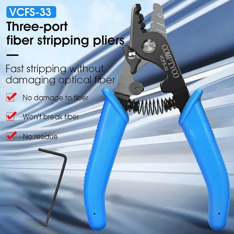 Стриппер VCFS-33 Three-port Fiber Stripping Pliers Optical Fiber Stripper FTTH T