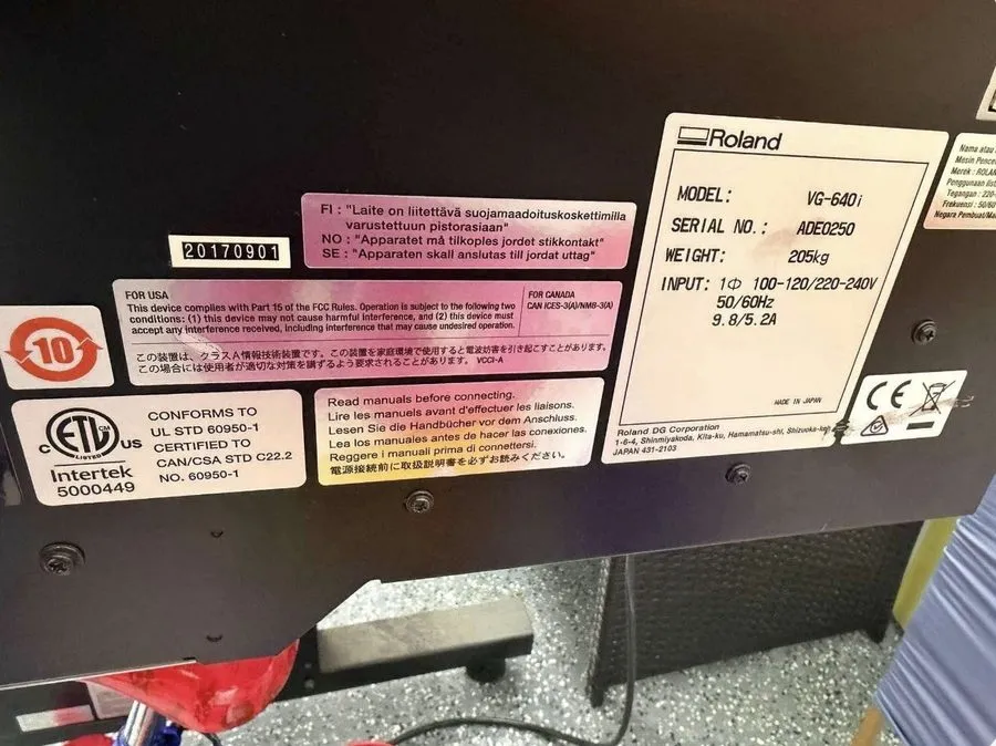 Принтер Roland TrueVIS VG-640i (64-Inch) Large Format Eco-Solvent Printer / Cutt — фото лота 2