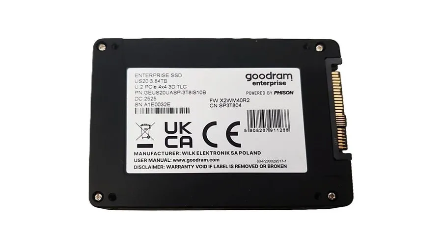 SSD-накопитель Goodram SSD drive 3.84TB PCIe NVMe PCIe 4.0 U.2 2.5" TLC GEUS20UA
