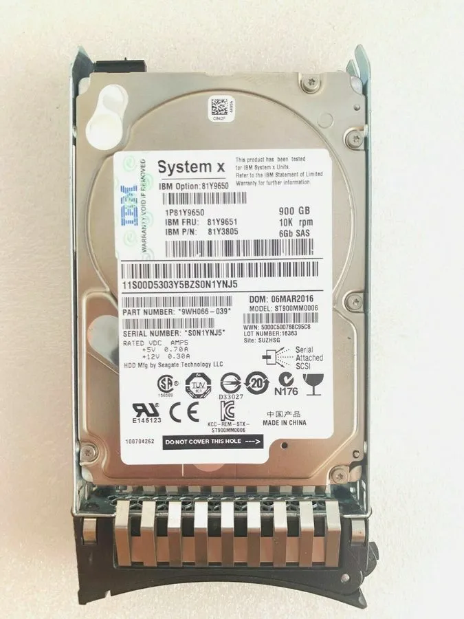 Жёсткий диск IBM 900GB 10K RPM 6GBPS 2.5" SAS HS HDD для IBM x3650M2 x3650M3 x36