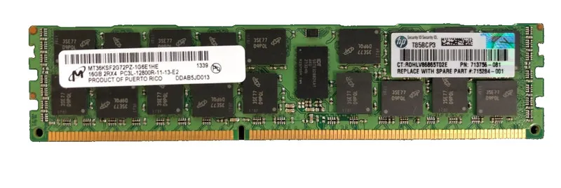 Модуль памяти 16GB Micron DDR3 ECC RDIMM PC3L-12800R MT36KSF2G72PZ And 1 PC3-149