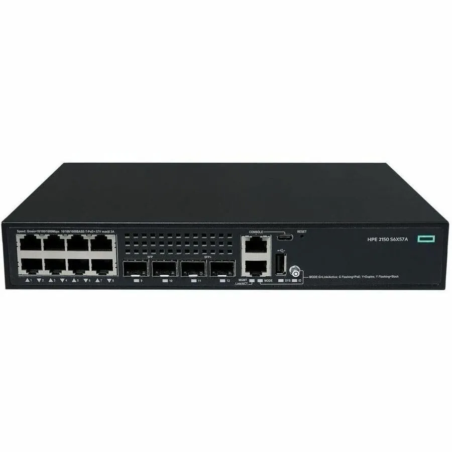 Коммутатор HPE CW 2150 8p 10M/100M/1G PoE+ 2p SFP 1G 2p SFP+ 1G/10G 125W Switch — фото лота 1