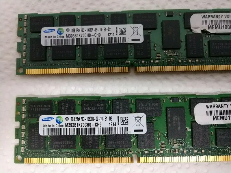 Модуль памяти 16GB ( 2x8GB ) SAMSUNG 2Rx4 PC3-10600R M393B1K70CH0-CH9