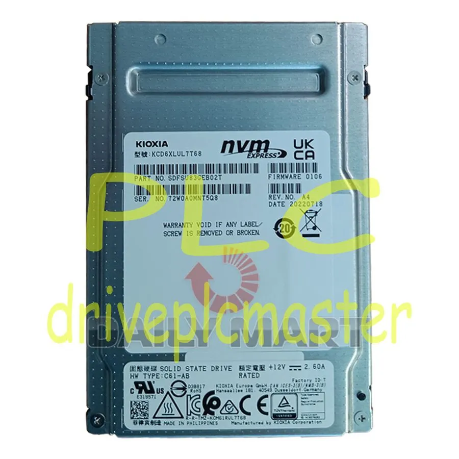 SSD-накопитель KIOXIA KCM6XRUL7T68 Enterprise NVMe SSD 7.68TB PCIe U.3