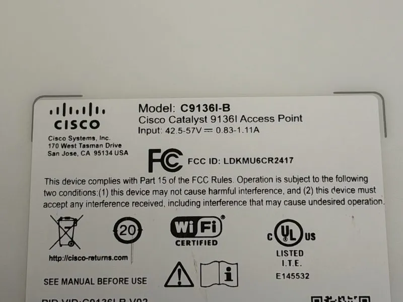 Точка доступа Wi-Fi Cisco Catalyst C9136i-B WiFi 6E Bluetooth Indoor PoE WAP — фото лота 3