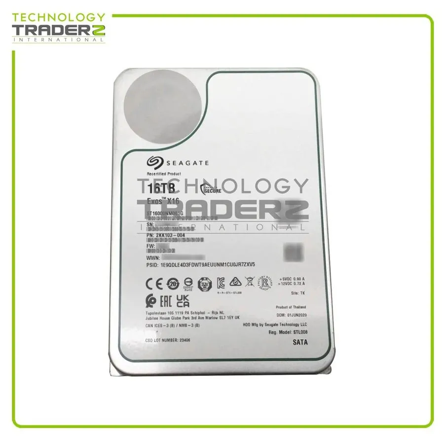 Жёсткий диск ST16000NM001G Seagate Exos X16 16TB SATA 7.2K RPM 512e 6GB/s 3.5" H