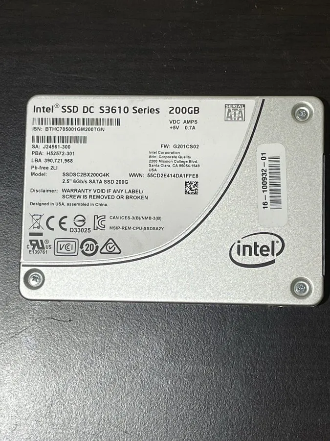 SSD-накопитель 3481G DELL/ Intel DC S3610 200GB MLC 6G 2.5INCH SATA SSD SSDSC2BX