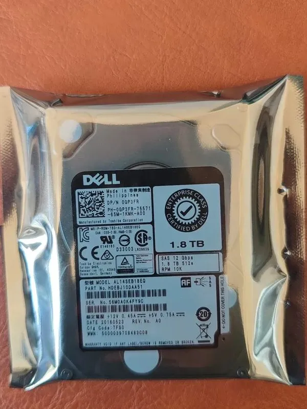 Жёсткий диск Dell 0GP3FR AL14SEB18EQ Internal Desktop HDD 1.8TB 10K 2.5" SAS-3 1 — фото лота 1