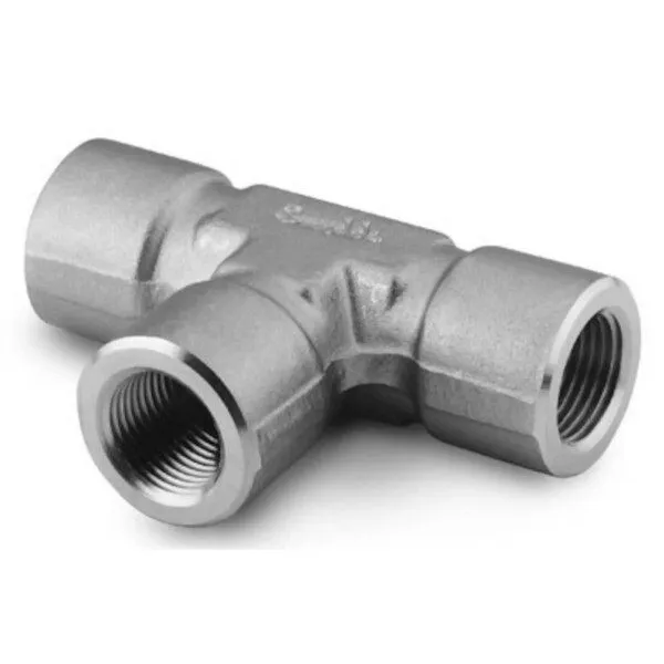 Фитинг 1- Swagelok Stainless Steel Pipe Tee Fitting, 3/8" Female NPT, SS-6-T