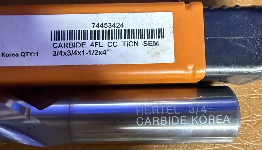 Режущий инструмент Hertel 74453424 3/4" Solid Carbide Square End Mill TiCN