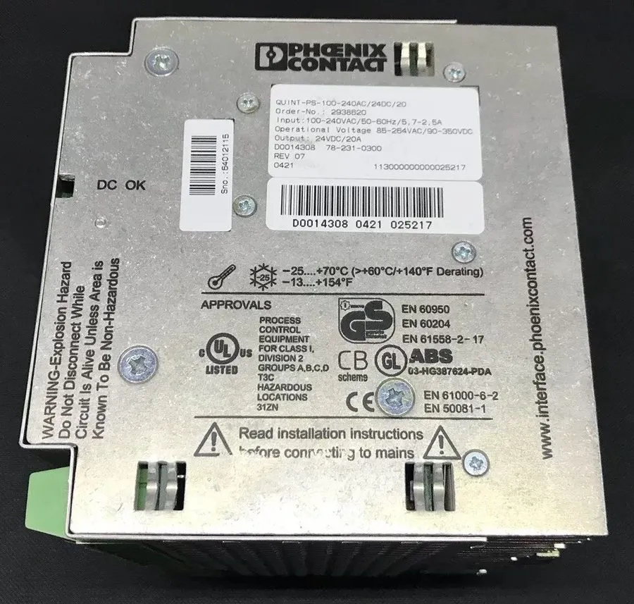 Блок питания Phoenix Contact QUINT-PS-100- 240AC/24DC/20 Power Supply 4E-22