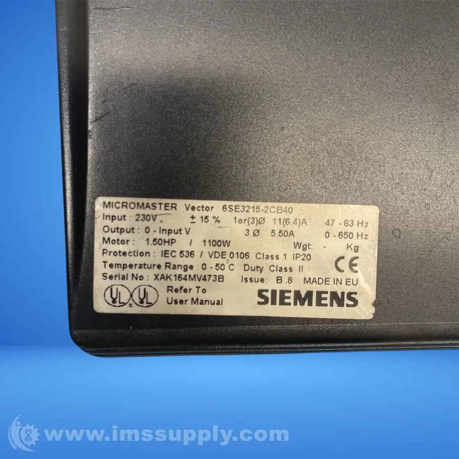 Частотный преобразователь Siemens 6SE3215-2CB40 Micromaster Vector MMV110/2 Vers