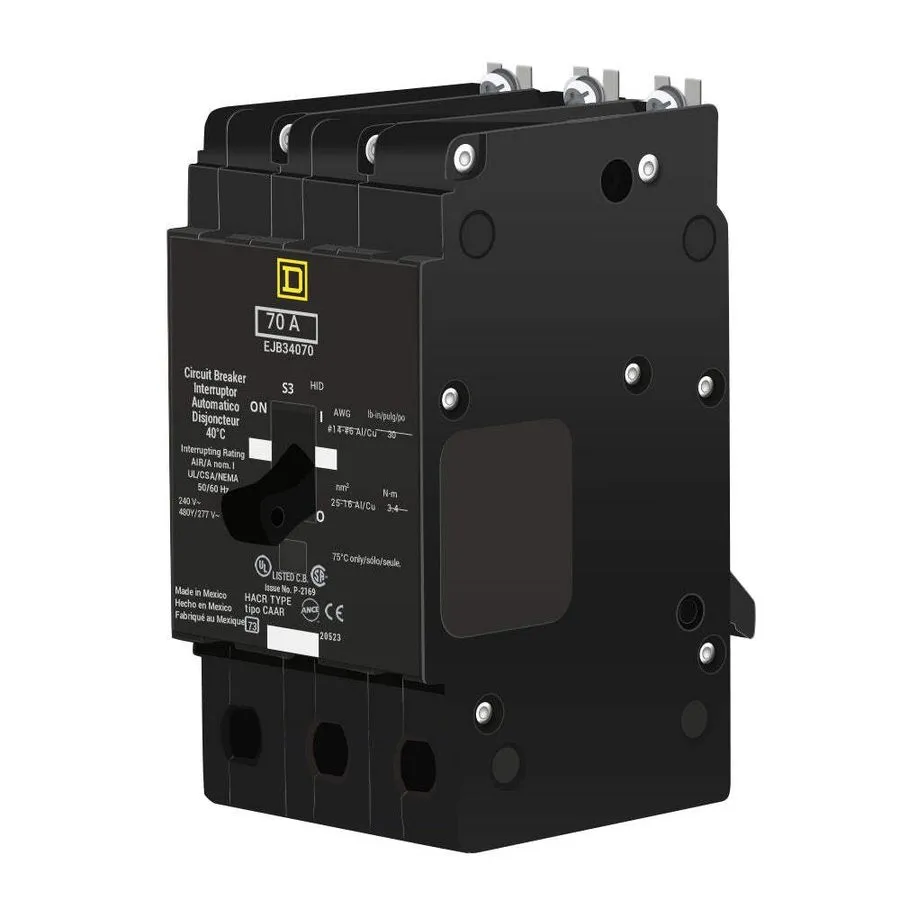 Автоматический выключатель Square D EJB34070 3 Pole 70 Amp 480V Circuit Breaker 