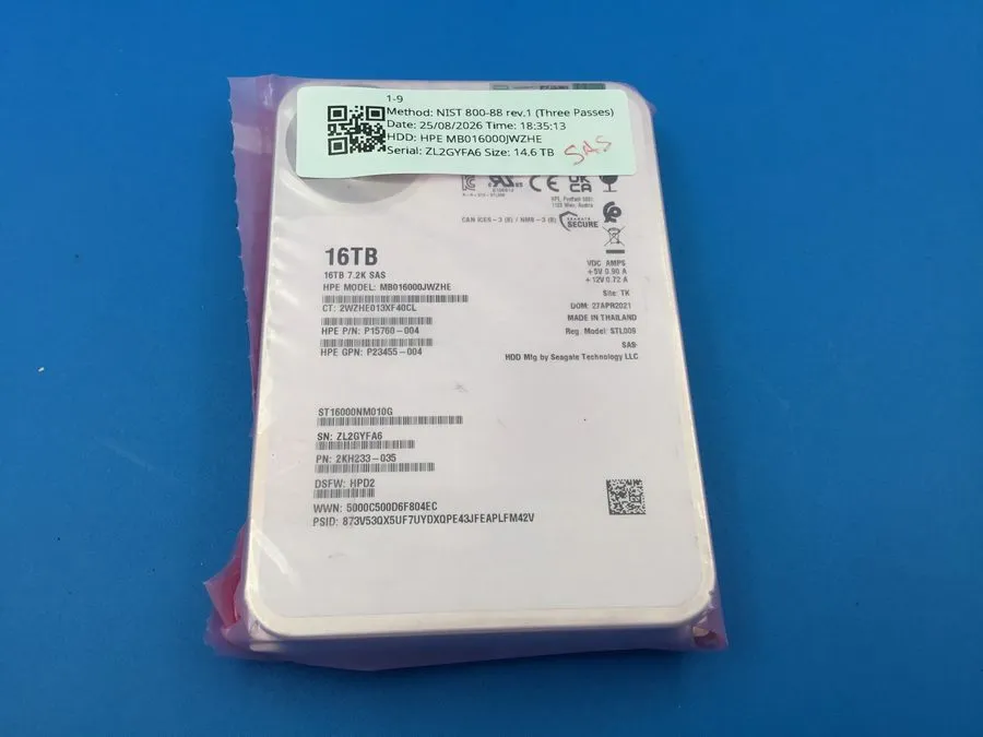 Жёсткий диск SEAGATE MB016000JWZHE ST16000NM010G 16TB SAS Enterprise Hard Drive