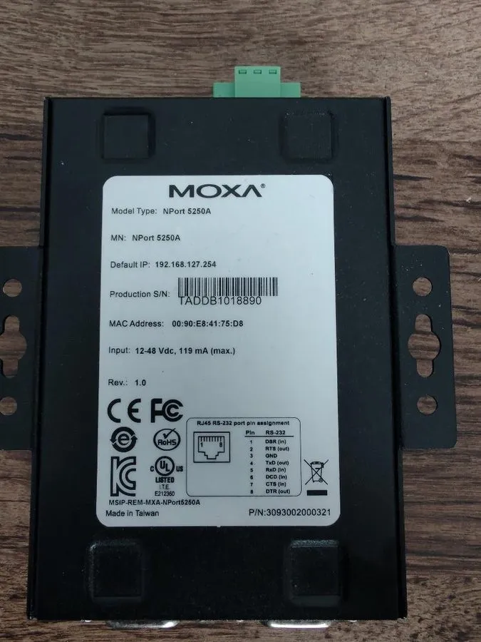 IIoT-устройство Moxa NPort 5610-16 16-Port Serial Device Server RS-232/422/485