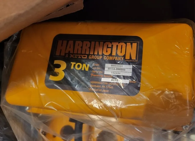 Таль Harrington Ner030cd Electric Chain Hoist/trolley MR2030SD, 6, 000 Lb, 13 Ft — фото лота 2