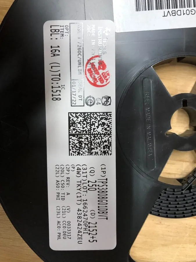 Микросхема Texas Instruments TPS3808G01DBVT Voltage Supervisor IC Reel Approx