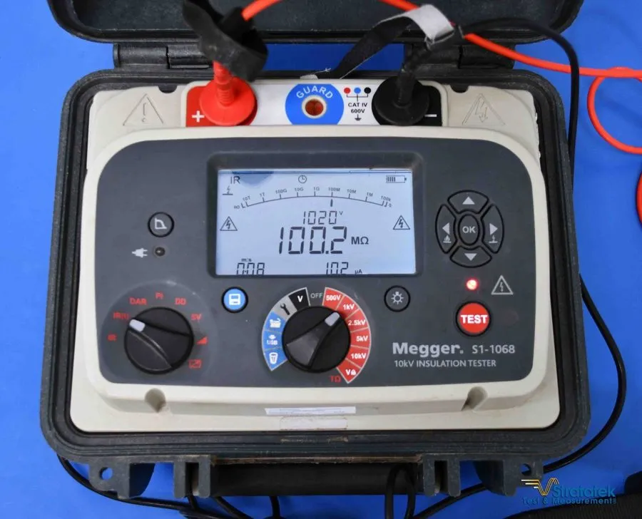Тестер MEGGER S1-1068 10KV INSULATION TESTER W/ LEADS & CHARGER