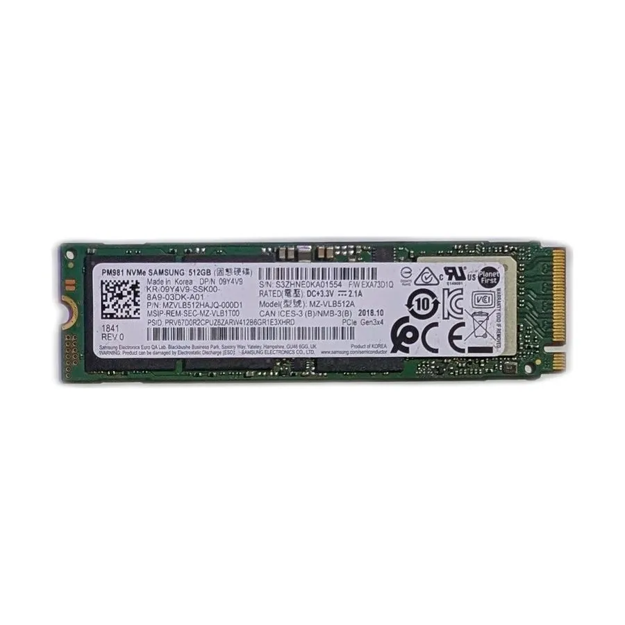 SSD-накопитель 512GB NVMe PCIe M.2 2280 SSD Samsung PM981 94% 97% Health