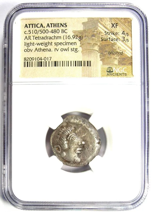 Лабораторный прибор Attica Athens AR Tetradrachm 510-480 BC Rare Early Issue NGC